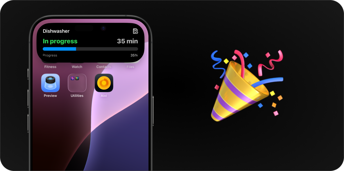 A newly received Live Activity on an iPhone.