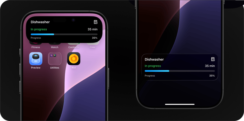 Presents a screen from the application showing a created activity