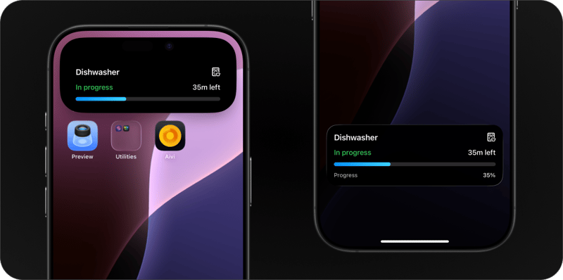 Presents a screen from the application showing a created activity